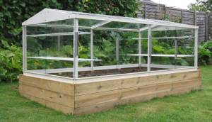 Cold frame on a raised bed