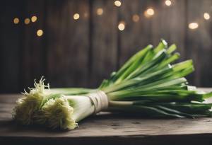 Freshly picked leeks