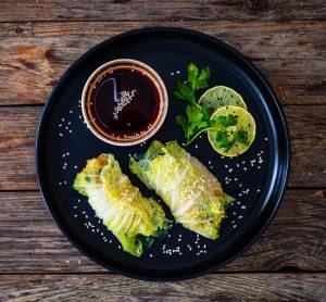 Stuffed Asian cabbage rolls